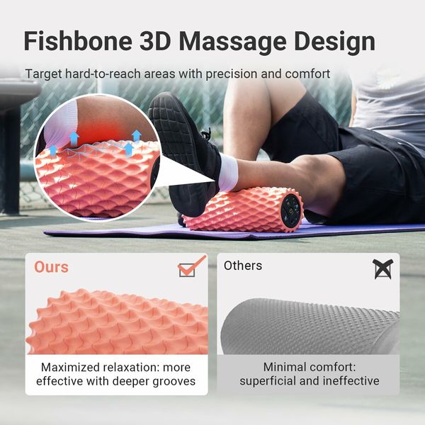 Vibrating Foam Roller,5-Speed Back Roller Foam,Massage Roller for Muscles, Back, Muscle Massage, Exercise (Orange)