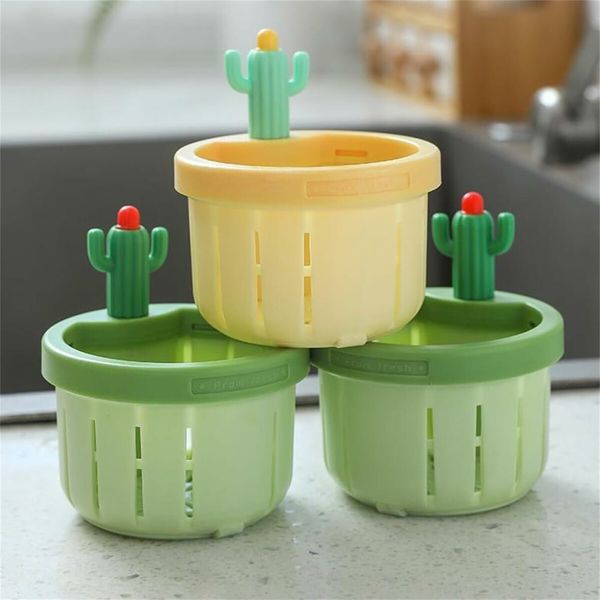 Kitchen Sink Drain Strainer Press Automatic Dumping Basket Sink Filter (Green-3PCS)