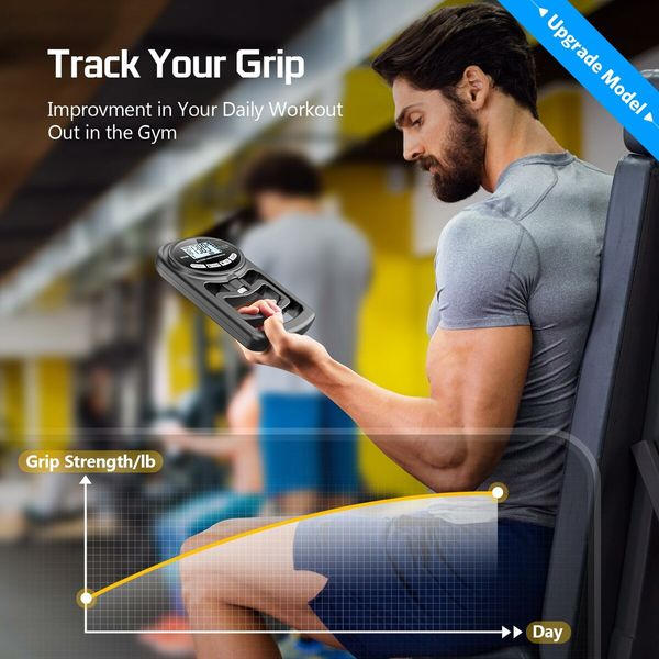 Hand Dynamometer Grip Strength Trainer,Electronic Hand Grip Strength Tester Grip Strengthener Hand Exerciser Meter Digital Hand Grip Training Gauge 265 Lbs/120 Kgs