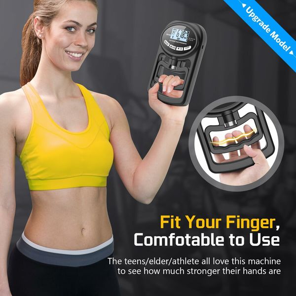 Hand Dynamometer Grip Strength Trainer,Electronic Hand Grip Strength Tester Grip Strengthener Hand Exerciser Meter Digital Hand Grip Training Gauge 265 Lbs/120 Kgs