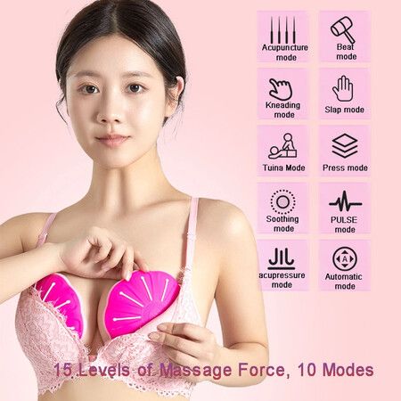 Electric Breast Massager Bra Vibration Breast Enhancement Instrument Hot Compress EMS Massage Breast Pump