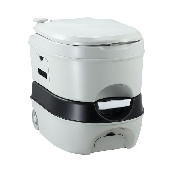 Portable Toilet Seat 24L Camping Porta Potty Movable Bathroom Commode Mobile Travel Outdoor WC with Drawstring Wheels