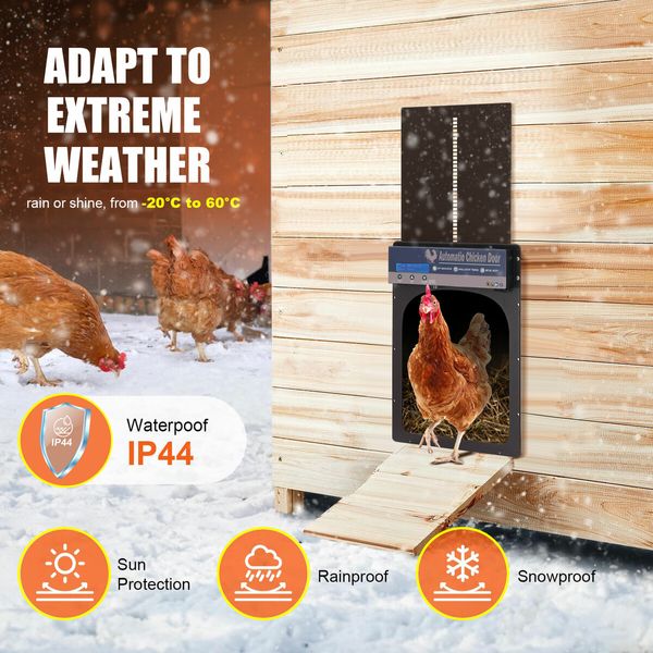 Auto Chicken Coop Door Solar Powered Cage Opener Closer Kit Automatic Safe Timer Light Sensor Hen House Poultry Pen Run