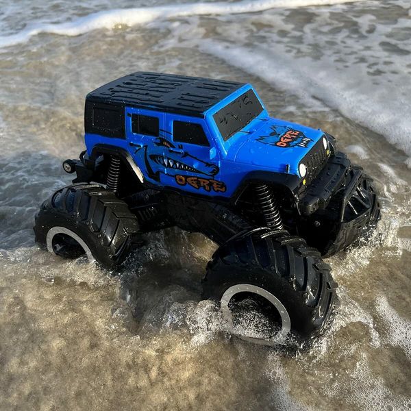 1:16 RC Pick-up Car Truck Toys Remote Control Cars Body Waterproofing Suitable for All Terrain 4WD Off-Road Car Gifts Presents for Boys/Girls Ages 3+ (Blue)