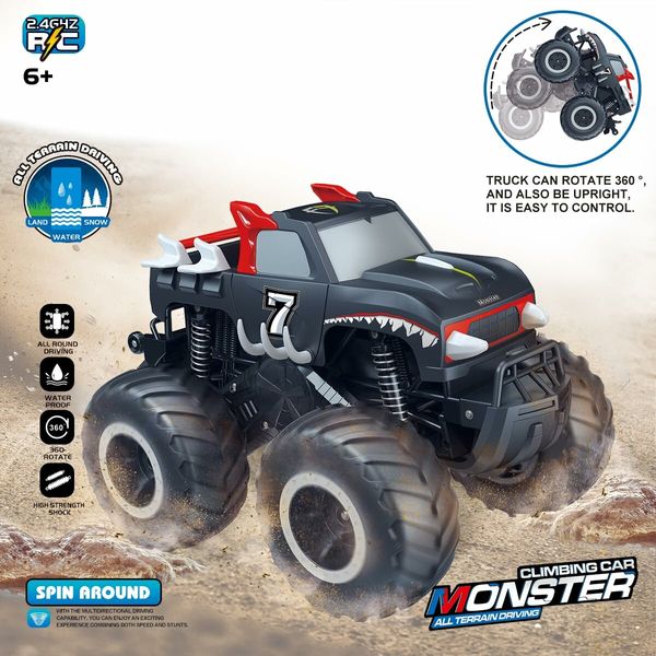 1:16 RC Pick-up Car Truck Toys Remote Control Cars Body Waterproofing Suitable for All Terrain 4WD Off-Road Car Gifts Presents for Boys/Girls Ages 3+ (Red)