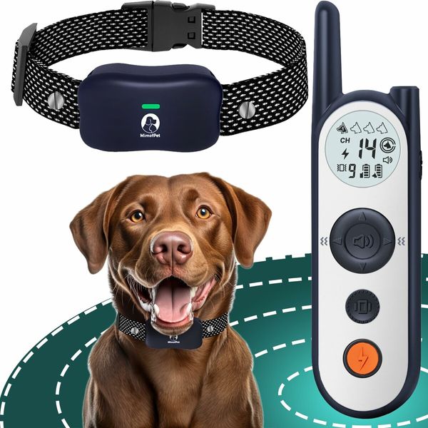 Dog Fence System Covers 1050m Wireless Fence Remote distance1800M Dog Collar Fence System Training Collar  3 Training Modes dogs Pets 2 Recievers