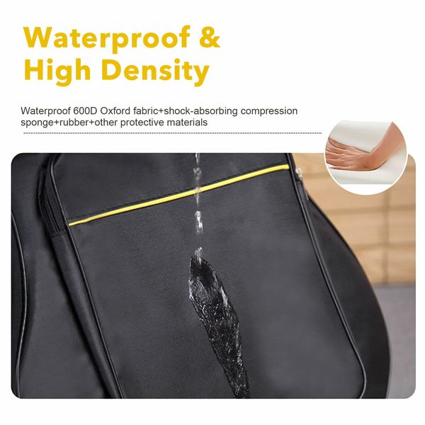 Guitar Bag Gig Case Electric Acoustic Instrument Storage Waterproof Two Pockets Adjustable Backpack Straps Handle Loops