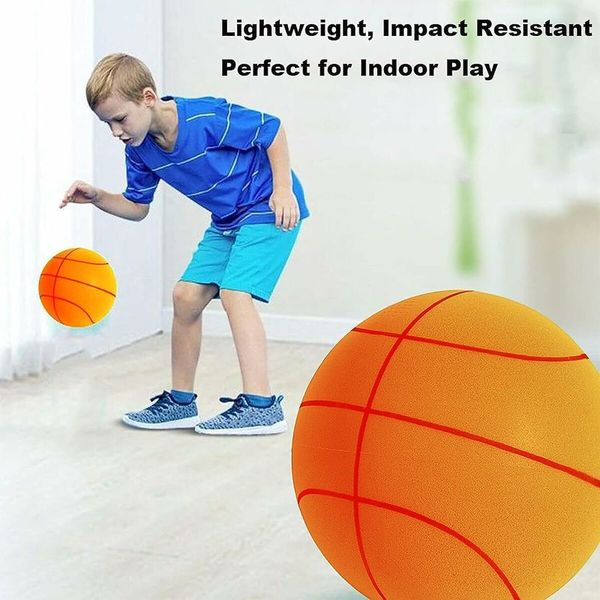 Size 7 Silent Basketball High-Density Soft Foam and Low Noise Indoor Training Ball Easy Grip Highly Elastic Practice Ball 29.5Inch