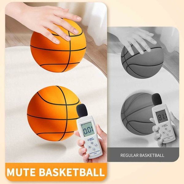 Size 7 Silent Basketball High-Density Soft Foam and Low Noise Indoor Training Ball Easy Grip Highly Elastic Practice Ball 29.5Inch