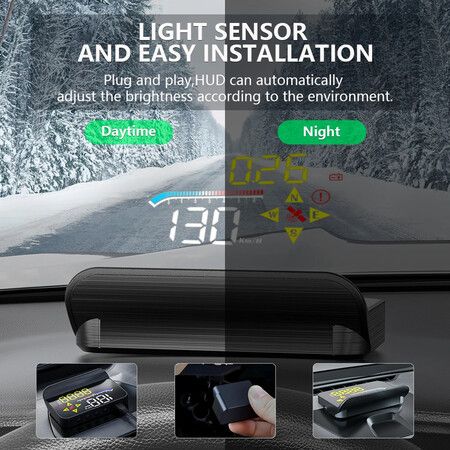 Car GPS Digital Speedometer Projector HUD Head Up Display Auto OBD2 GPS Dual System for Car Glass Security Water temp Alarm