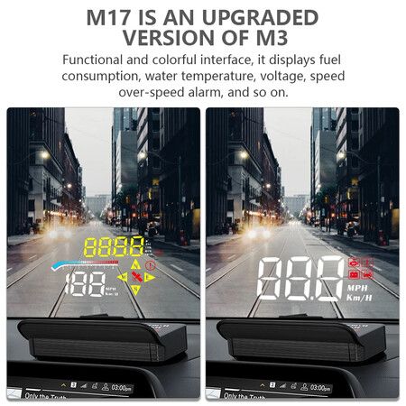 Car GPS Digital Speedometer Projector HUD Head Up Display Auto OBD2 GPS Dual System for Car Glass Security Water temp Alarm