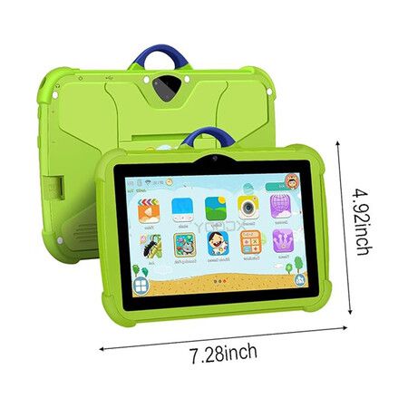 7 Inch Kids Tablet for Kids, 8GB Toddler Tablet, Android Learning Tablet with WiFi YouTube, Safety Eye Protection Screen, Tablet with Protective Case (Green)