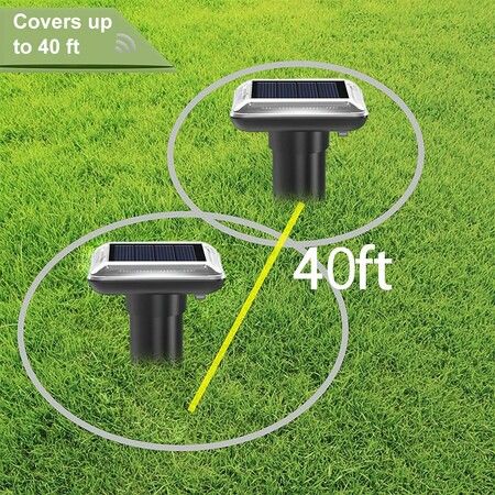 2Pcs Solar Rat Repellent for Lawn Garden Outdoor Ultrasonic Pest Repeller Lizard Repellent Snake Repellent Mole Gopher Snakes Vole