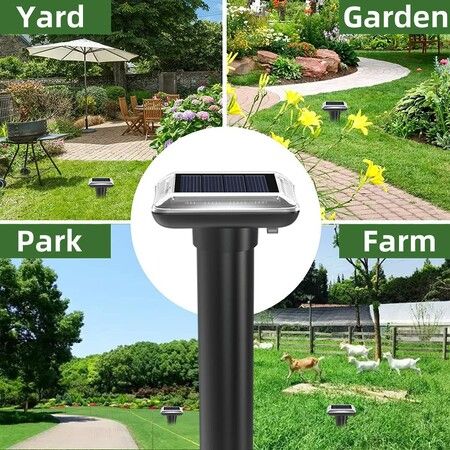 2Pcs Solar Rat Repellent for Lawn Garden Outdoor Ultrasonic Pest Repeller Lizard Repellent Snake Repellent Mole Gopher Snakes Vole