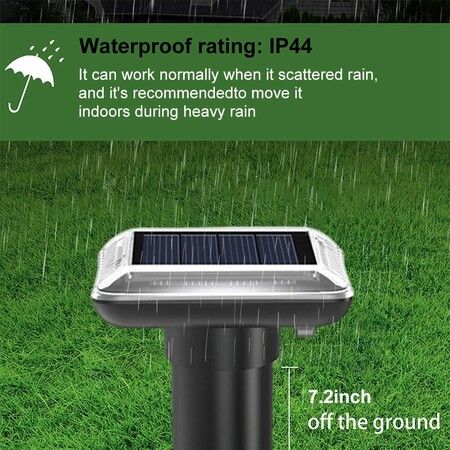 2Pcs Solar Rat Repellent for Lawn Garden Outdoor Ultrasonic Pest Repeller Lizard Repellent Snake Repellent Mole Gopher Snakes Vole