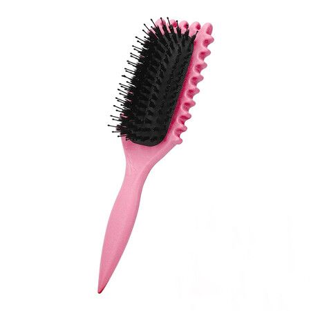 Curl Defining Brush, Curly Hair Brush Boar Bristle Hair Brush Styling Brush for Detangling, Rose