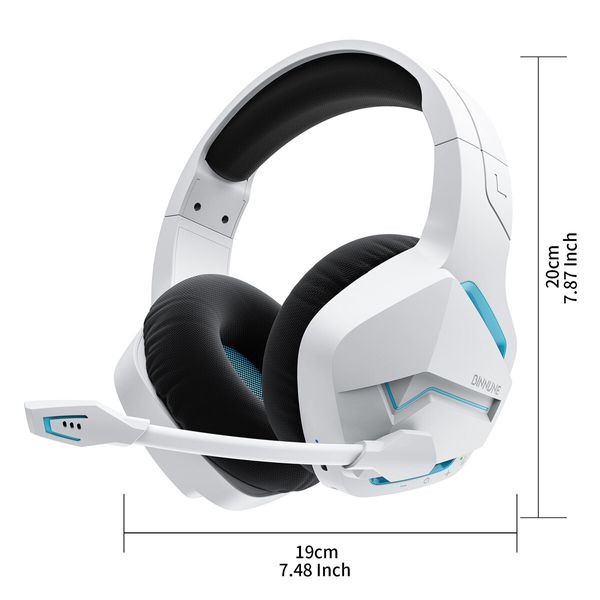 Wireless Gaming Headphones with Microphone for PC PS4 PS5 Playstation 4 5, Bluetooth Gaming Headphones with Microphone for Laptop, Gaming Headphones (White)