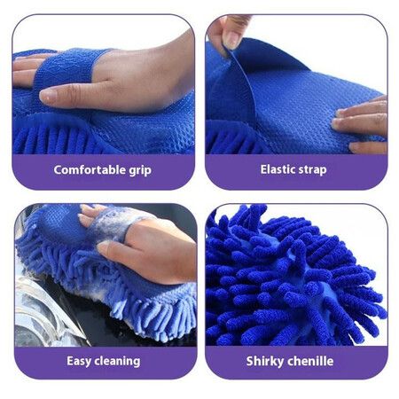 2 Pack Car Wash Sponge,Texture Two Sided Lint and Scratch-Free Ultra Absorbent Cleaning Glove Sponges Washing Tools for Motor Kicthen (Purple)