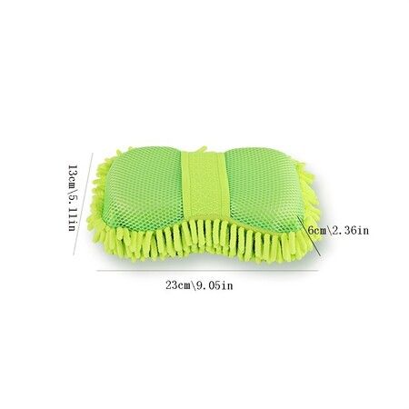 2 Pack Car Wash Sponge,Texture Two Sided Lint and Scratch-Free Ultra Absorbent Cleaning Glove Sponges Washing Tools for Motor Kicthen (Green)