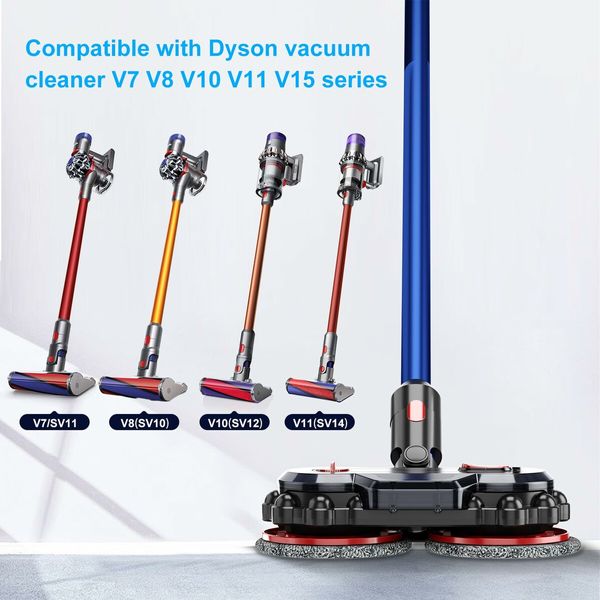 Replacement Electric Mop Head Vacuum Cleaner Attachments Compatible With Dyson V7/V8/V10/V11/V15 With Water Tank,6 Mop Cloth,1 Switch lock