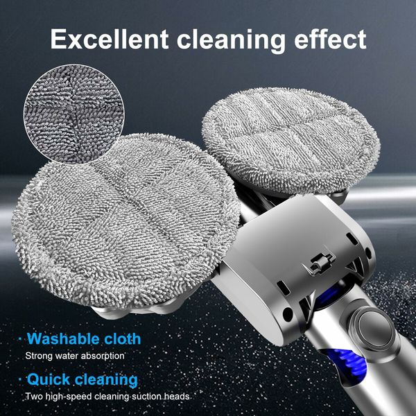 Replacement Electric Mop Head Vacuum Cleaner Attachments Compatible With Dyson V7/V8/V10/V11/V15 With Water Tank,6 Mop Cloth,1 Switch lock