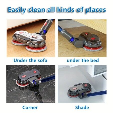 Replacement Electric Mop Head Vacuum Cleaner Attachments Compatible With Dyson V7/V8/V10/V11/V15 With Water Tank,6 Mop Cloth,1 Switch lock