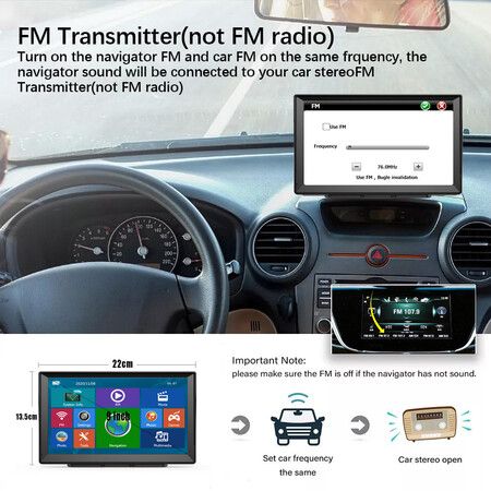 9 Inch Navigation Device for Car Truck, Car Touchscreen 7 Inch 8G 256M Navigation with Voice Guide