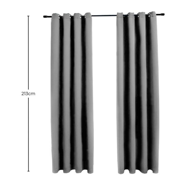 GOMINIMO Blackout Window Curtains for Thermal Insulated Room (Set of 2, W132cm x D213cm, Light Grey) GO-CNB-104-MM