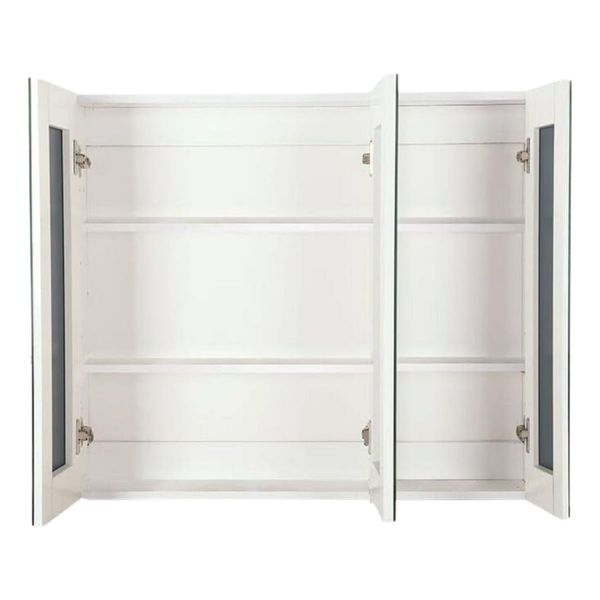 EKKIO Bathroom Vanity Mirror with Triple Door Storage Cabinet (White) EK-VMS-101-LR