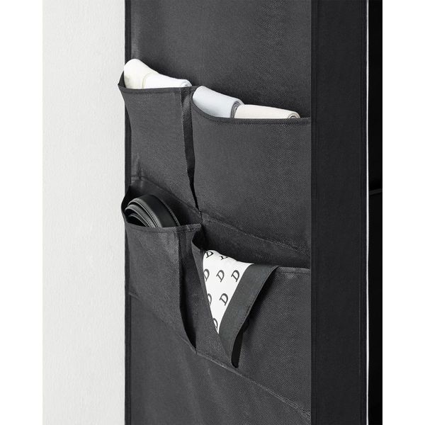 SONGMICS Clothes Wardrobe Portable Closet with Cover and 3 Hanging Rails Black RYG092B02