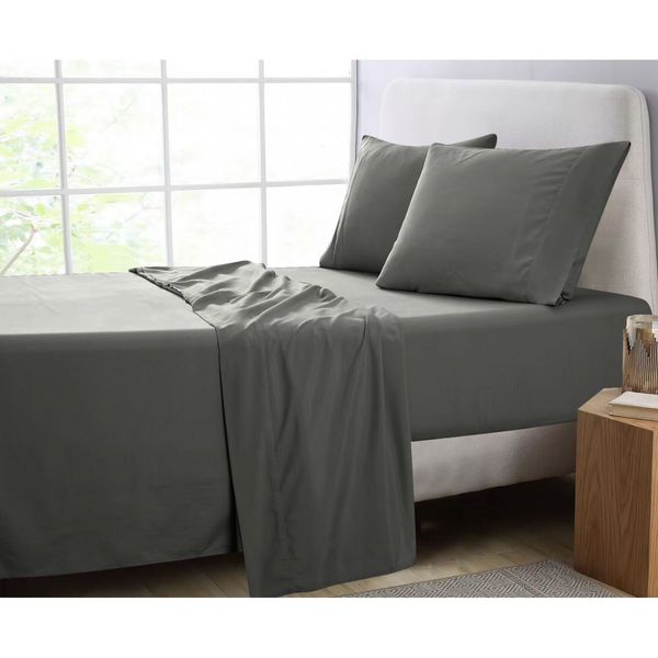 GOMINIMO 4 Pcs Bed Sheet Set 1000 Thread Count Ultra Soft Microfiber - King Single (Grey) GO-BS-112-XS