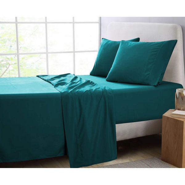 GOMINIMO 4 Pcs Bed Sheet Set 1000 Thread Count Ultra Soft Microfiber - King (Teal) GO-BS-120-XS