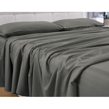 GOMINIMO 4 Pcs Bed Sheet Set 1000 Thread Count Ultra Soft Microfiber - Queen (Grey) GO-BS-115-XS