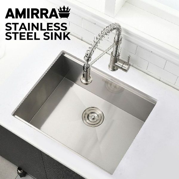 AMIRRA Kitchen Stainless Steel Sink 600mm x 450mm (Silver) AMR-KS-102-LH