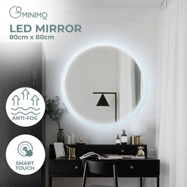 GOMINIMO LED Mirror 800mm Round GO-BM-101-JR