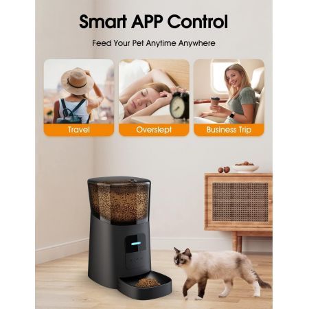 FLOOFI WiFi 6L Automatic Pet Feeder (Black) FI-FD-120-CX