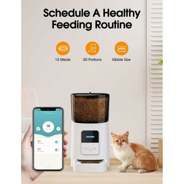 FLOOFI WiFi 6L Automatic Pet Feeder (White) FI-FD-121-CX