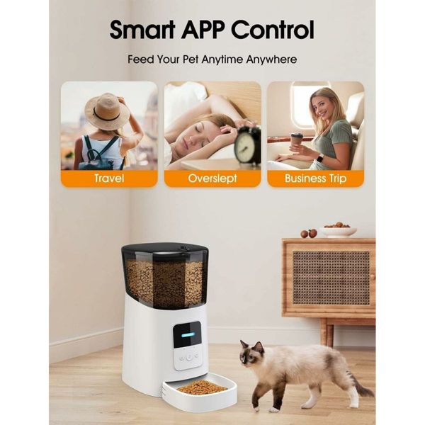 FLOOFI WiFi 6L Automatic Pet Feeder (White) FI-FD-121-CX