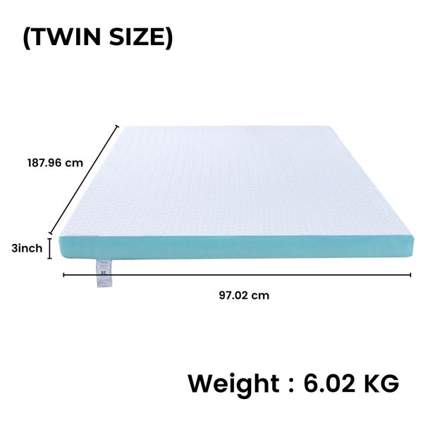 GOMINIMO Dual Layer Mattress Topper 3 inch with Gel Infused (Twin) GO-MTP-104