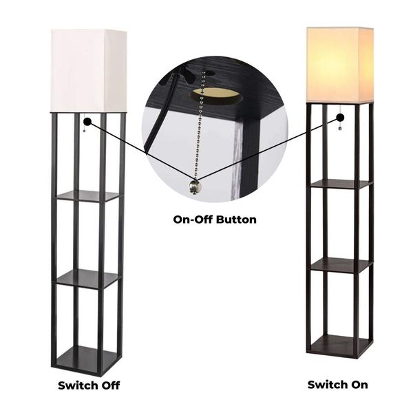 EKKIO Frameless Floor Vintage Lamp Shelf 160CM (Black) EK-FLS-101-MY