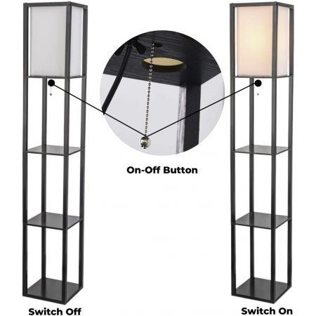 EKKIO Floor Vintage Lamp Shelf 160CM (Black) EK-FLS-100-MY