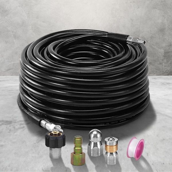 RYNOMATE High Pressure Washer Black Hose with M22 Coupling and Rotating Nozzle (30.5M/100FT) RNM-HPW-101-JYI