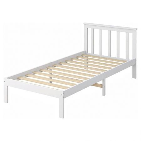 EKKIO Single Wooden Bed Frame (White) EK-WBF-100-HH