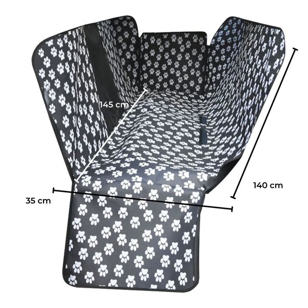 FLOOFI 140 x 145cm Pets Car Back Seat Cover Hammock (Black) FI-PCSC-100-BJD