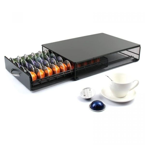 GOMINIMO Coffee Pod Holder Drawer Storage with Vertuoline Stores 40 Pods (Black) GO-CPH-100-YY