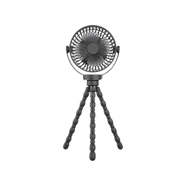 GOMINIMO 5000mAh Rechargeable Clip Fan with Flexible Tripod (Black) GO-CF-101-QF