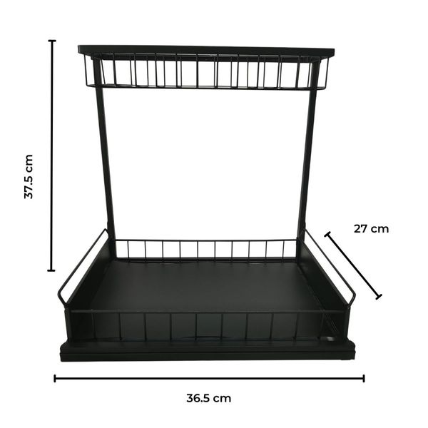 GOMINIMO 2 Tier Multi-purpose Under Sink Storage Rack (Black) GO-USO-103-JX