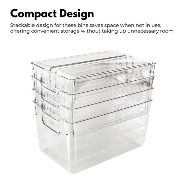 GOMINIMO Set of 8 Clear Fridge Food Storage Containers GO-FSC-101-HLL