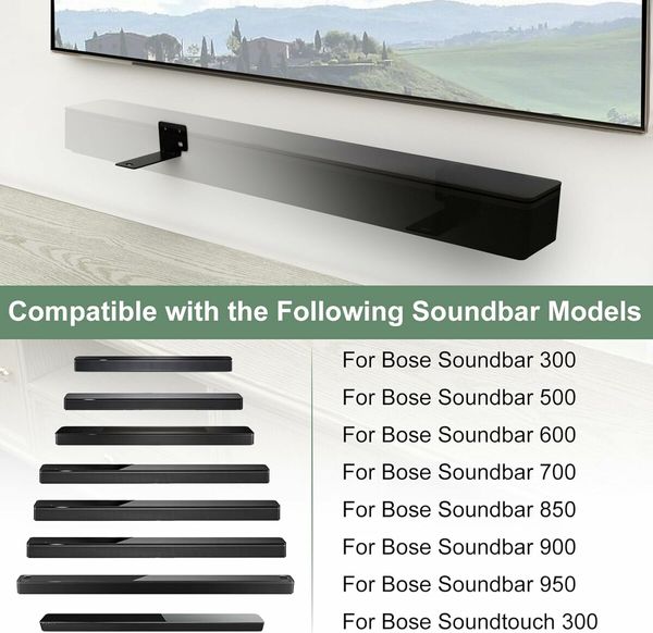 Soundbar Wall Mount Bracket, for Bose WB-300 SoundTouch 300 to 950