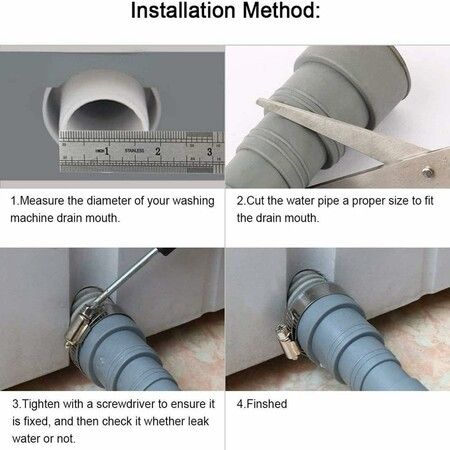 3 Meters Washing Machine Drain Hose, Universal Drain Hose Extension Kit for Washer, Dishwasher, Flexible Discharge Hose for LG, GE, Samsung, Fit up to 1 to 1/2 Inch Drain Outlets